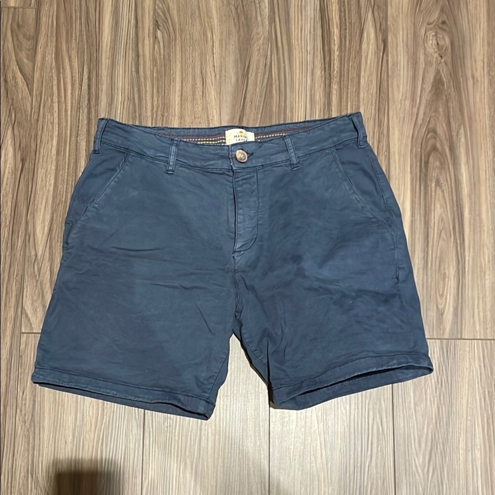 Marine Layer Blue Flat Front Shorts
